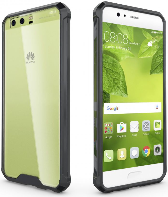 Huawei P10 Hoesje Armor Backcover Transparant Zwart afbeelding 7