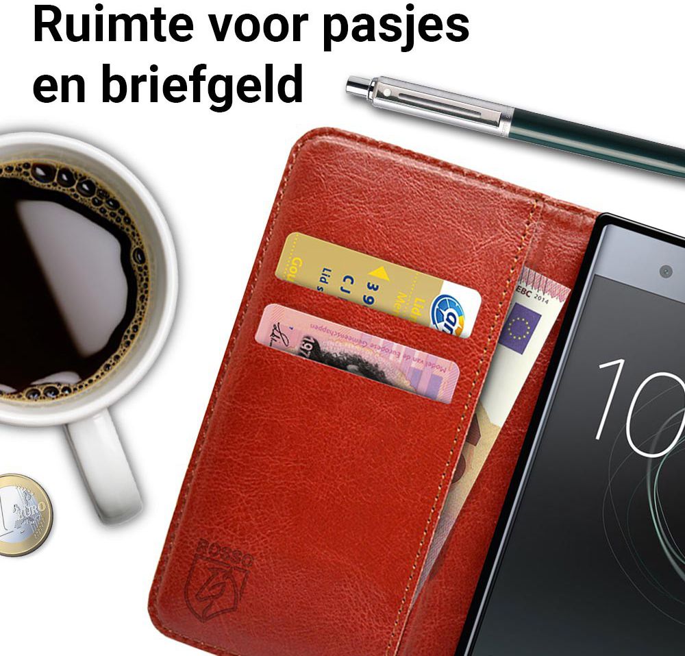 Rosso Sony Xperia XZ Premium Hoesje Premium Book Cover Bruin afbeelding 4