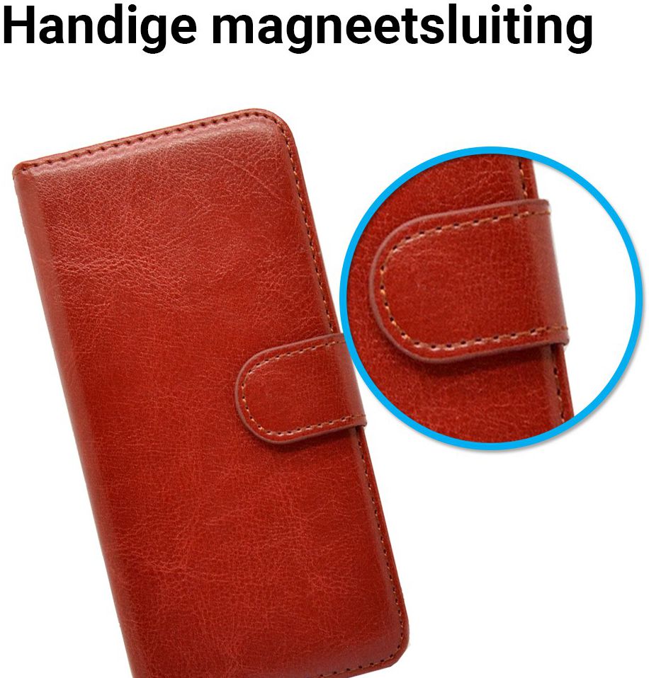 Rosso LG K8 2017 Hoesje Premium Book Cover Bruin afbeelding 5