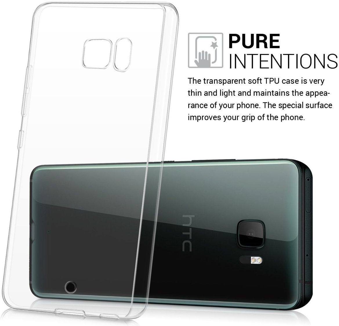 HTC U Ultra Hoesje Dun TPU Transparant afbeelding 6