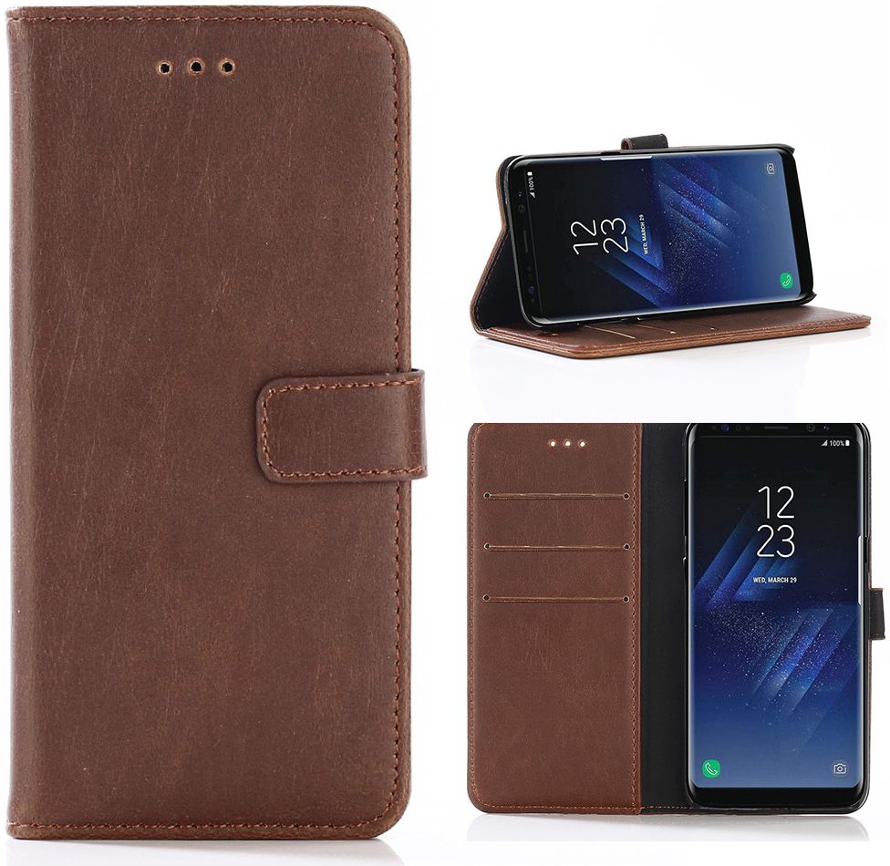 Samsung Galaxy S8 Portemonnee Hoesje met Standaard Bruin afbeelding 3