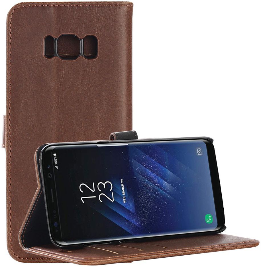 Samsung Galaxy S8 Portemonnee Hoesje met Standaard Bruin afbeelding 4