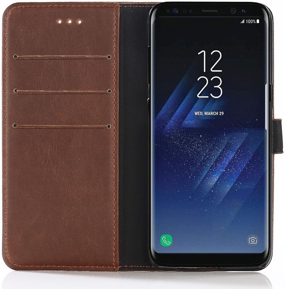 Samsung Galaxy S8 Portemonnee Hoesje met Standaard Bruin afbeelding 1