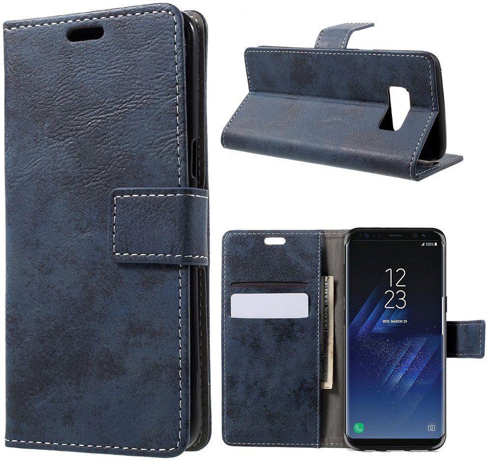 Samsung Galaxy S8 Vintage Bookcase Blauw afbeelding 6