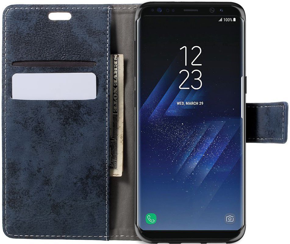 Samsung Galaxy S8 Vintage Bookcase Blauw afbeelding 1