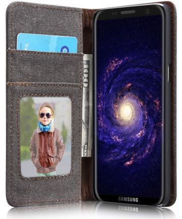 Samsung Galaxy S8 Canvas Portemonnee Hoesje Zwart Hoesjes