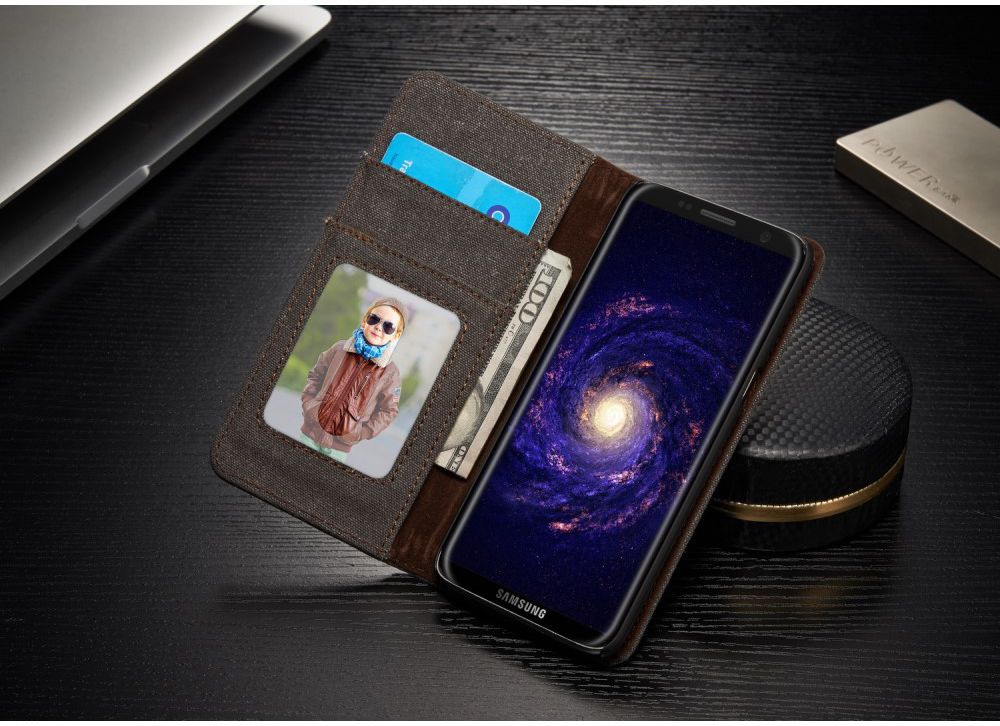 Samsung Galaxy S8 Canvas Portemonnee Hoesje Zwart afbeelding 6