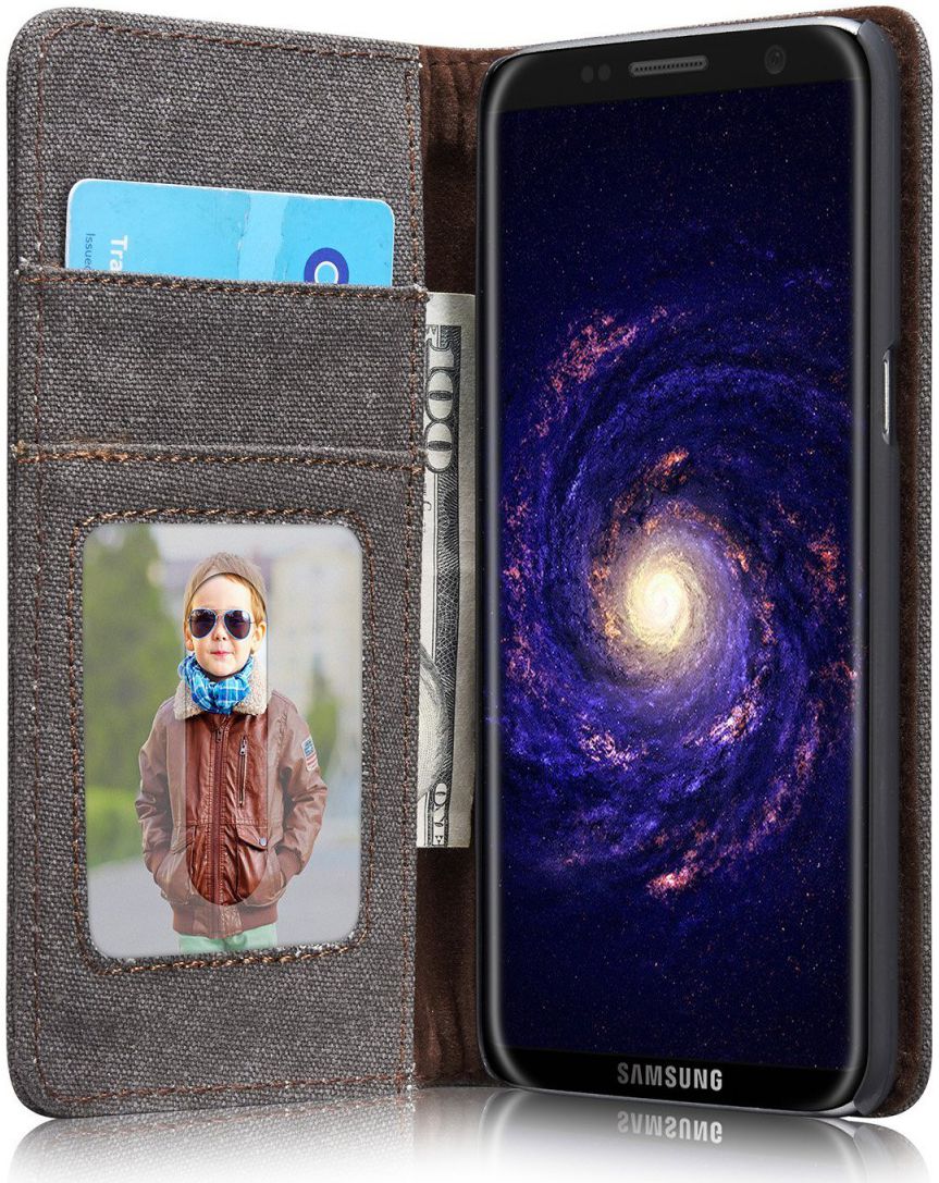 Samsung Galaxy S8 Canvas Portemonnee Hoesje Zwart afbeelding 1