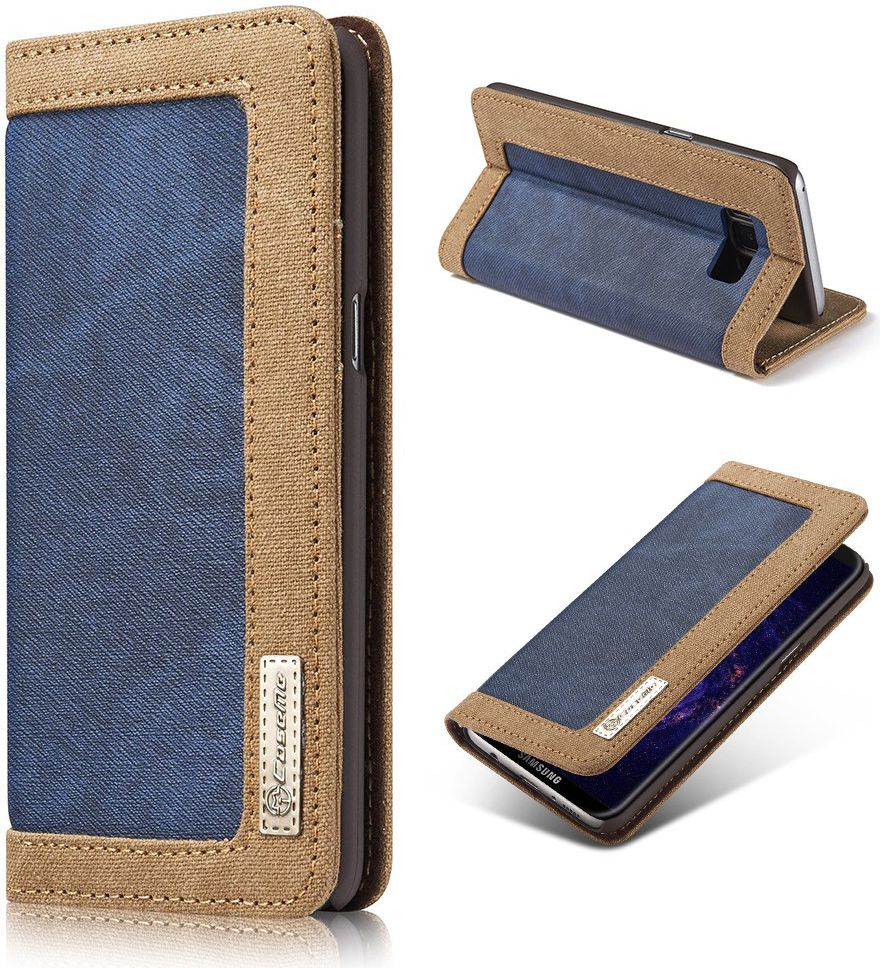 Samsung Galaxy S8 Canvas Portemonnee Hoesje Blauw afbeelding 3