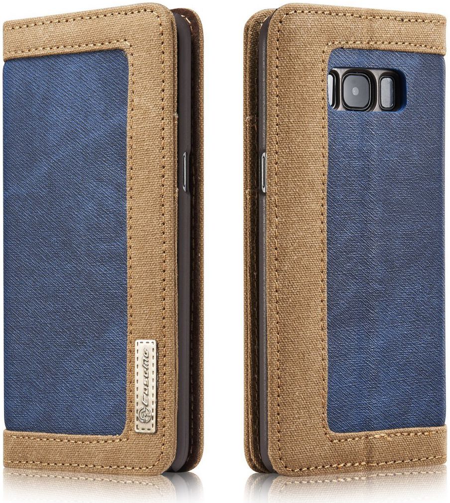 Samsung Galaxy S8 Canvas Portemonnee Hoesje Blauw afbeelding 1
