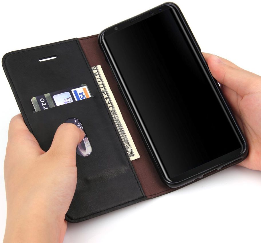 Samsung Galaxy S8 Vintage Portemonnee Hoesje Zwart afbeelding 4