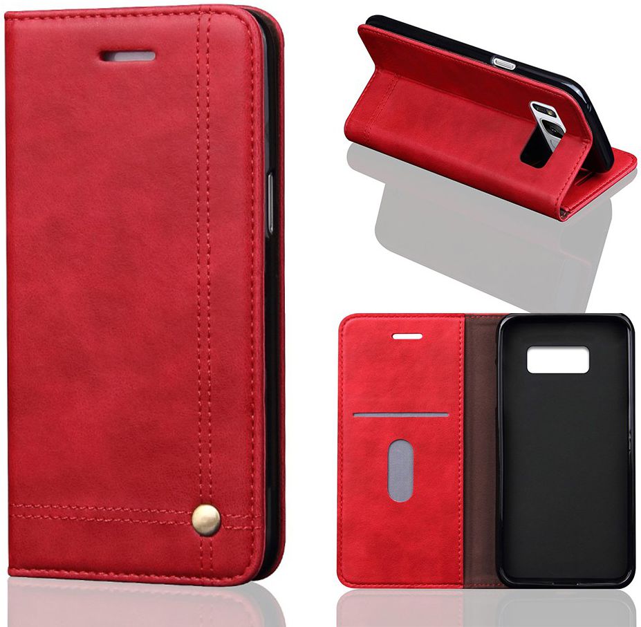 Samsung Galaxy S8 Vintage Portemonnee Hoesje Rood afbeelding 3