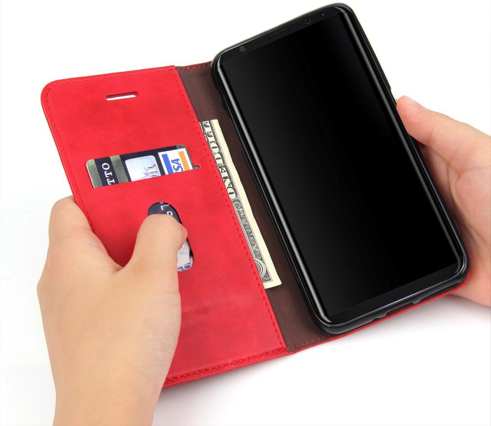 Samsung Galaxy S8 Vintage Portemonnee Hoesje Rood afbeelding 4