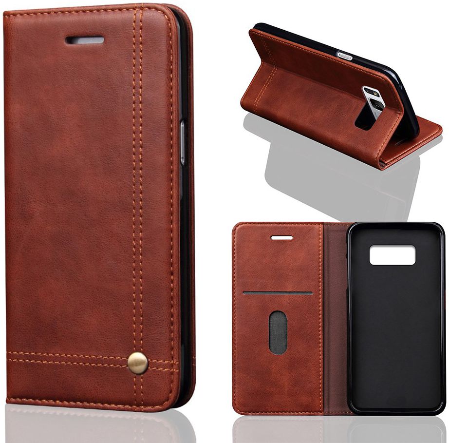 Samsung Galaxy S8 Vintage Portemonnee Hoesje Bruin afbeelding 3
