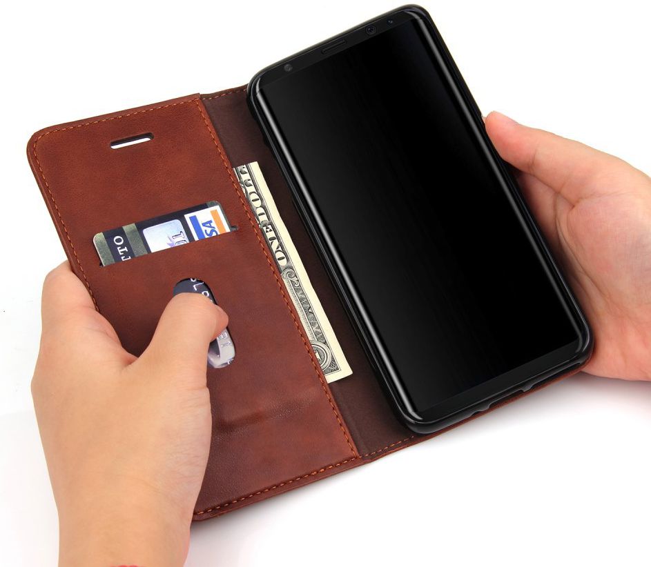 Samsung Galaxy S8 Vintage Portemonnee Hoesje Bruin afbeelding 4