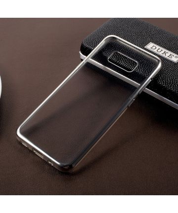Samsung Galaxy S8 Plus TPU Hoesje Transparant Zilver Hoesjes