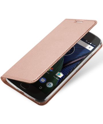 Dux Ducis Motorola Moto G5 Bookcase Hoesje Roze Goud Hoesjes