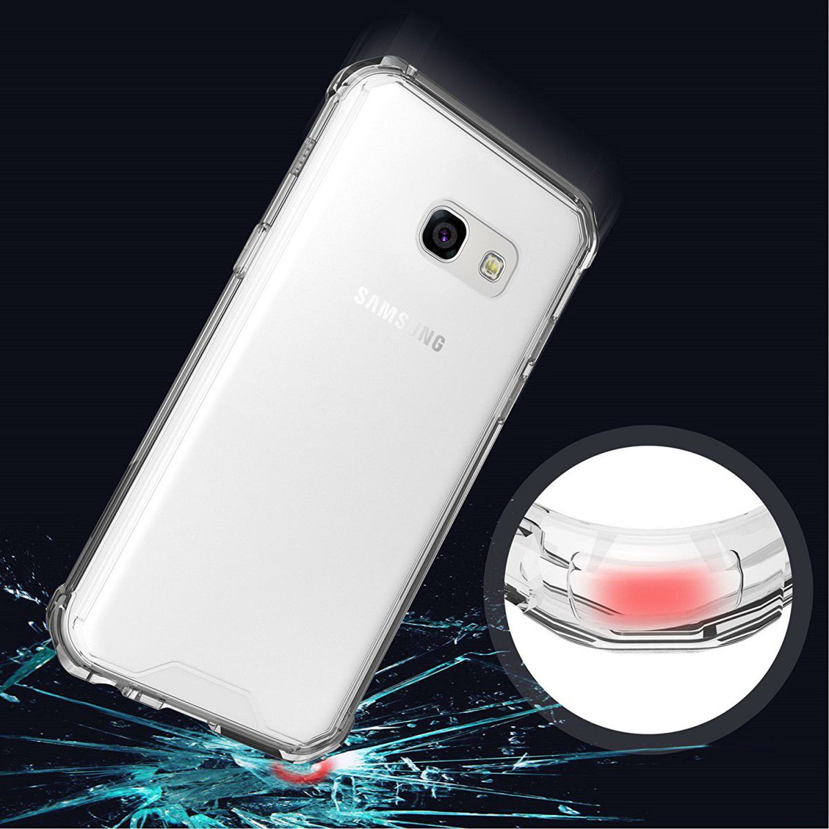 Samsung Galaxy A5 (2017) Hoesje Armor Backcover Transparant afbeelding 3