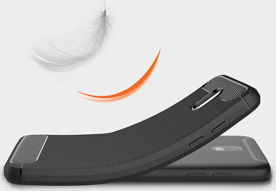 Samsung Galaxy J7 (2017) Geborsteld TPU Hoesje Zwart afbeelding 4