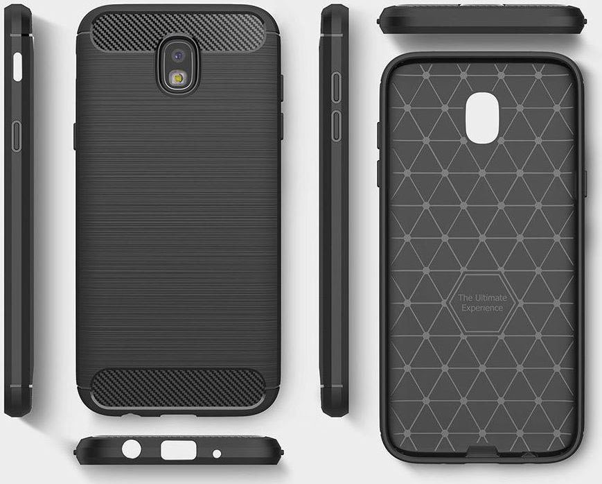 Samsung Galaxy J7 (2017) Geborsteld TPU Hoesje Zwart afbeelding 6
