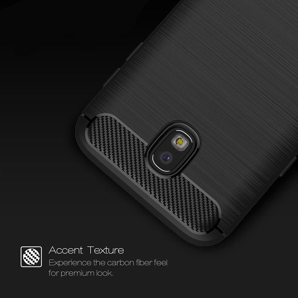 Samsung Galaxy J7 (2017) Geborsteld TPU Hoesje Zwart afbeelding 2
