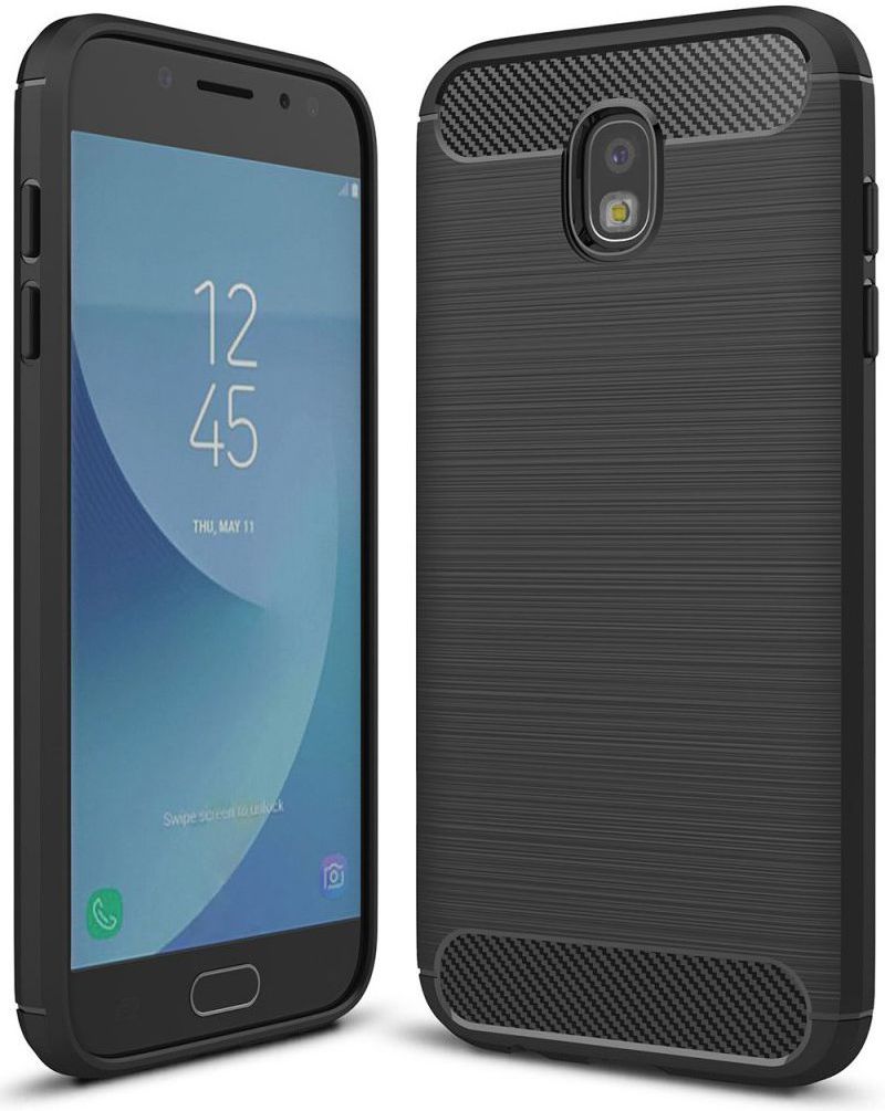 Samsung Galaxy J5 (2017) Geborsteld TPU Hoesje Zwart afbeelding 1