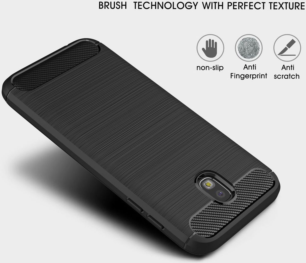 Samsung Galaxy J5 (2017) Geborsteld TPU Hoesje Zwart afbeelding 6
