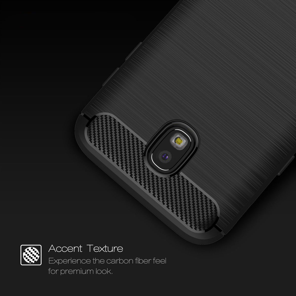 Samsung Galaxy J5 (2017) Geborsteld TPU Hoesje Zwart afbeelding 7