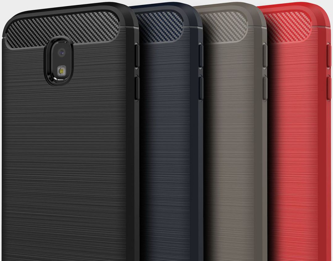 Samsung Galaxy J3 2017 Geborsteld TPU Hoesje Zwart afbeelding 6
