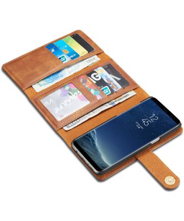 Samsung Galaxy S8 Plus Echt Leren Jumbo Portemonnee Hoesje Bruin Hoesjes