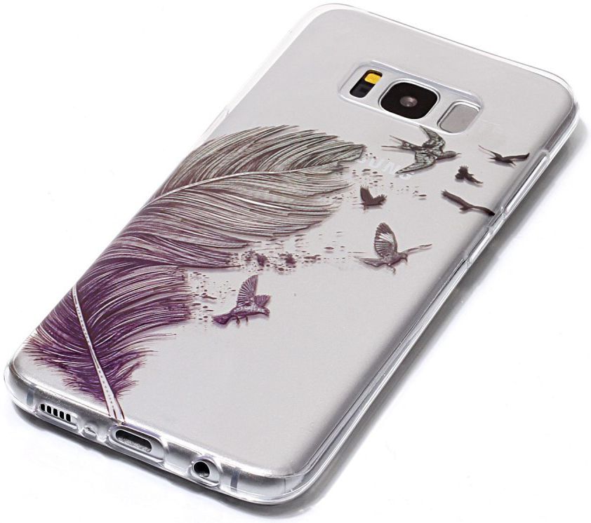 Samsung Galaxy S8 TPU Back Cover Feathers afbeelding 2