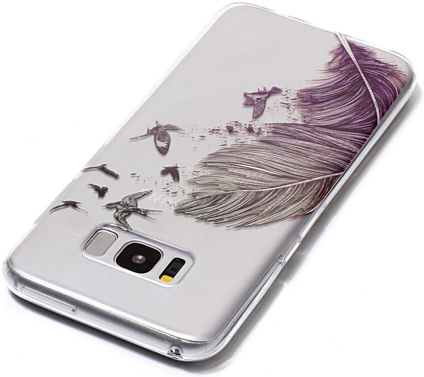 Samsung Galaxy S8 TPU Back Cover Feathers afbeelding 3
