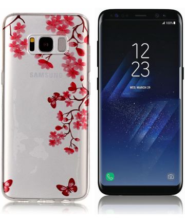 Samsung Galaxy S8 Plus TPU Back Cover Flowers Hoesjes