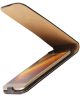 Echt Leren Verticale Samsung Galaxy A3 (2017) Flip Hoesje Zwart