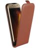 Echt Leren Verticale Samsung Galaxy A3 (2017) Flip Hoesje Bruin