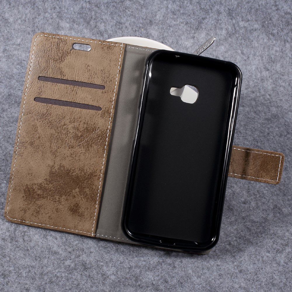 Vintage Bookcase voor uw Samsung Galaxy Xcover 4/4s Bruin afbeelding 2