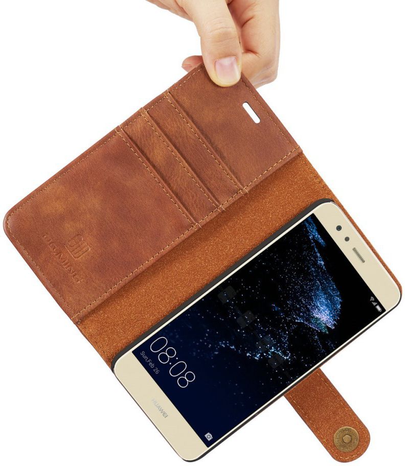 Huawei P10 Echt Leren Portemonnee Hoesje Bruin afbeelding 13