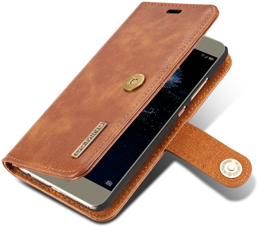 Huawei P10 Echt Leren Portemonnee Hoesje Bruin afbeelding 9