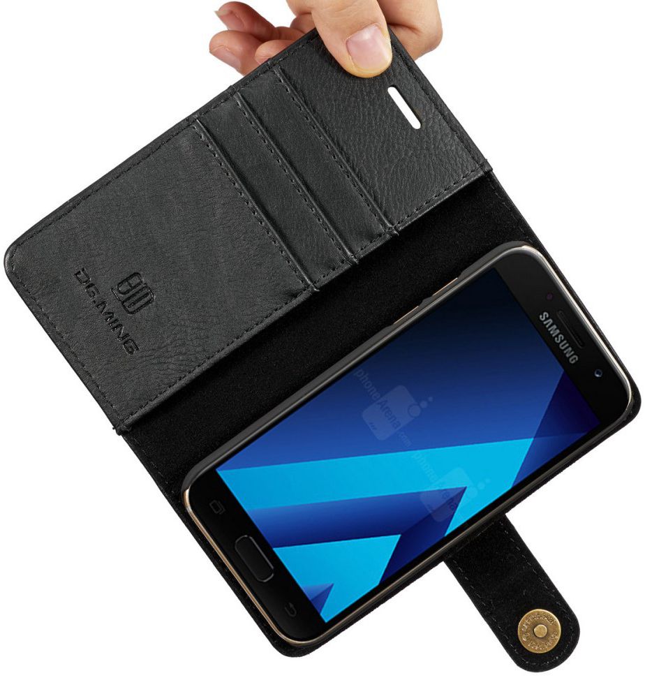 Samsung Galaxy A3 (2017) Echt Leren Portemonnee Hoesje Zwart afbeelding 11
