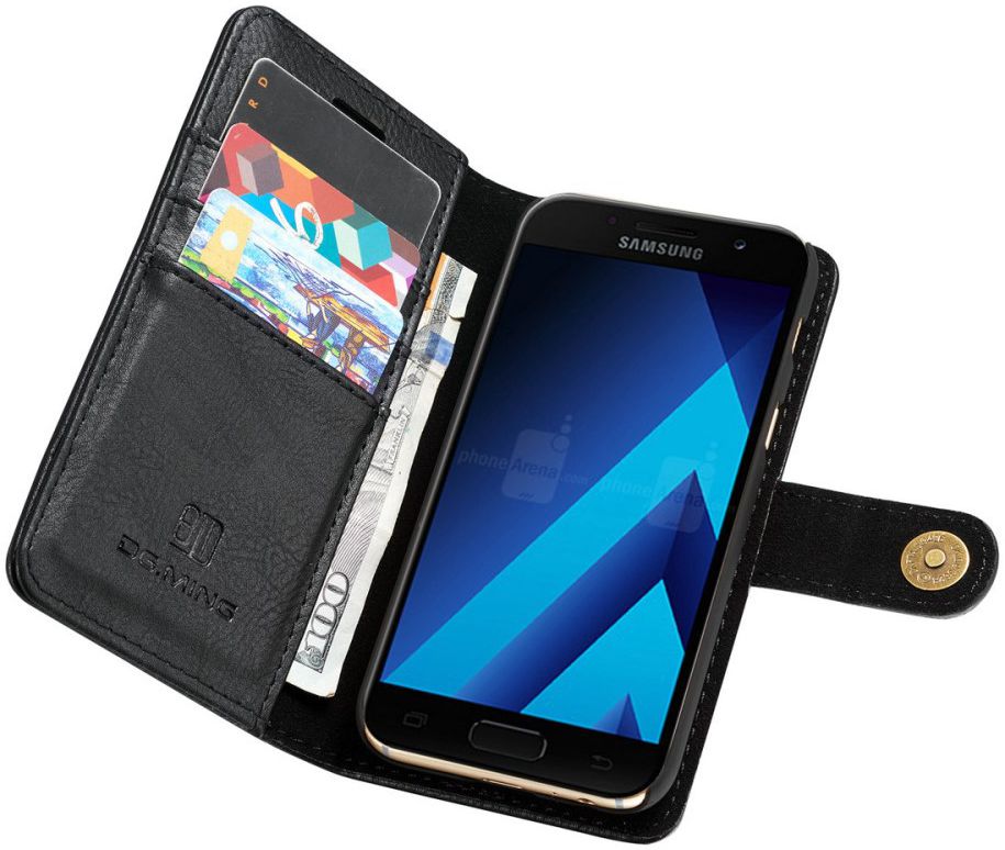 Samsung Galaxy A3 (2017) Echt Leren Portemonnee Hoesje Zwart afbeelding 1