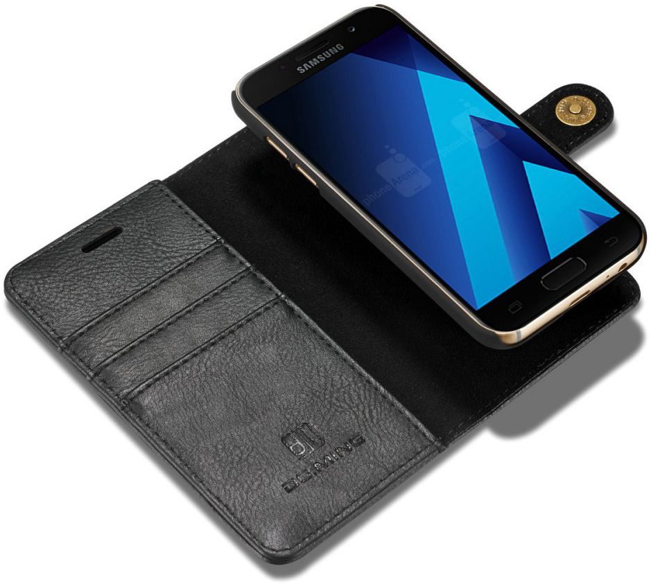 Samsung Galaxy A3 (2017) Echt Leren Portemonnee Hoesje Zwart afbeelding 6