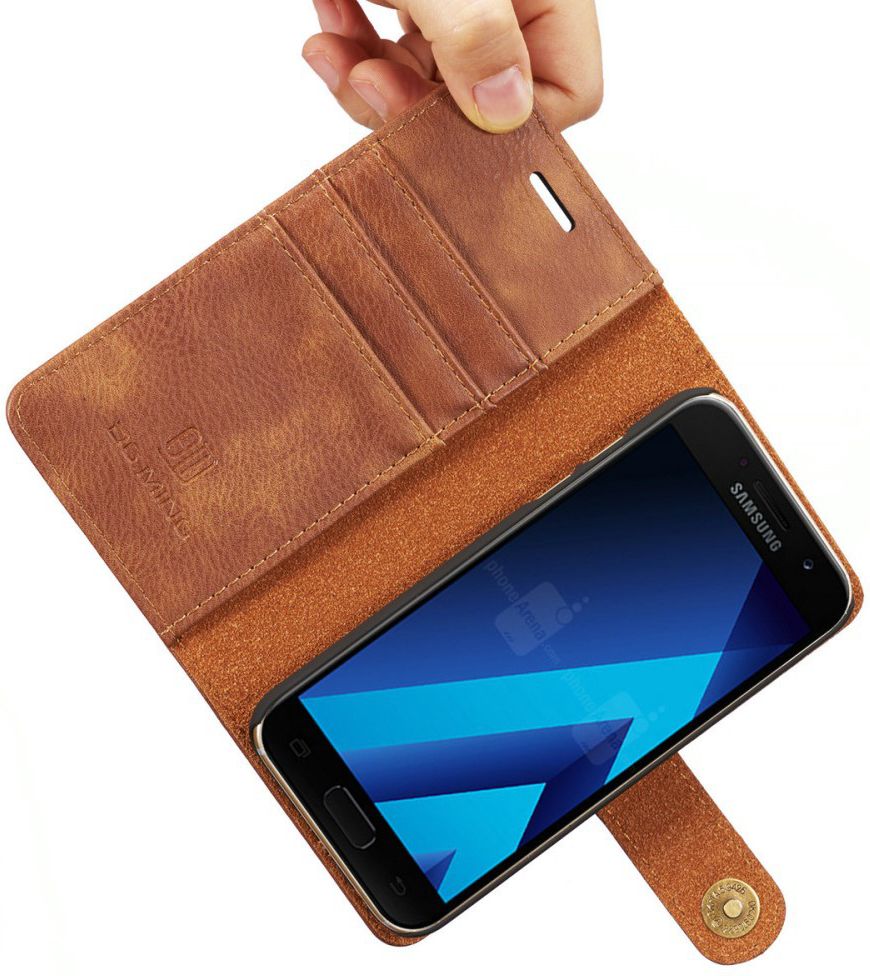 Samsung Galaxy A3 (2017) Echt Leren Portemonnee Hoesje Bruin afbeelding 11