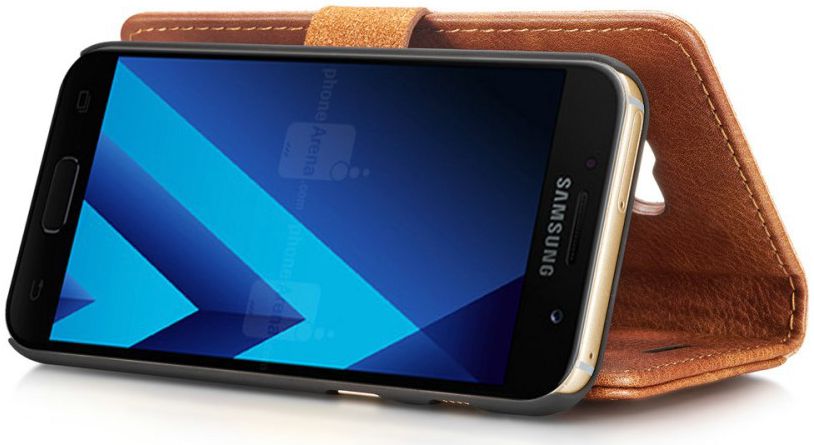 Samsung Galaxy A3 (2017) Echt Leren Portemonnee Hoesje Bruin afbeelding 3
