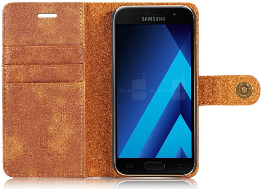 Samsung Galaxy A3 (2017) Echt Leren Portemonnee Hoesje Bruin afbeelding 6