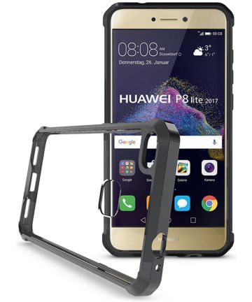 Huawei P8 Lite 2017 Hoesje Armor Backcover Zwart Hoesjes