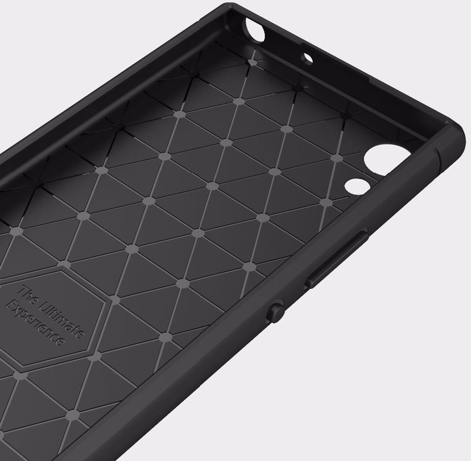 Sony Xperia XA1 Geborsteld TPU Hoesje Zwart afbeelding 3