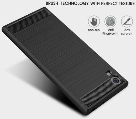 Sony Xperia XA1 Geborsteld TPU Hoesje Zwart afbeelding 4