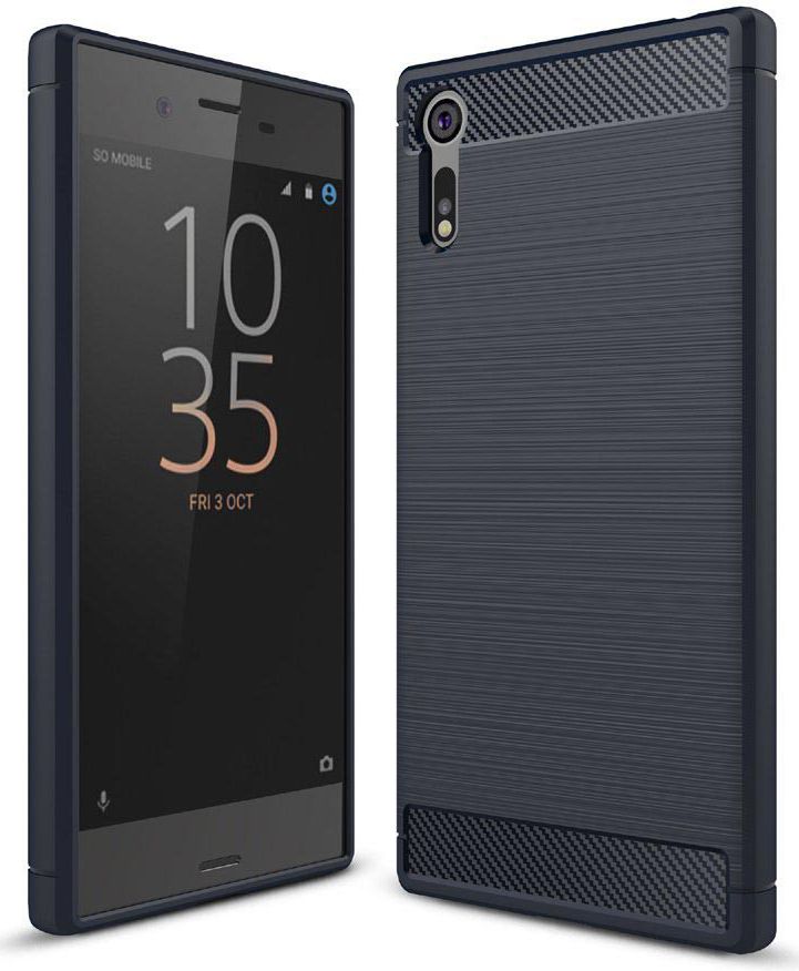 Sony Xperia XZ Geborsteld TPU Hoesje Blauw afbeelding 1