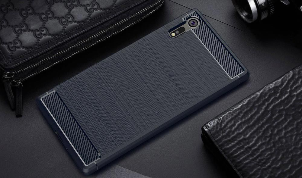 Sony Xperia XZ Geborsteld TPU Hoesje Blauw afbeelding 2