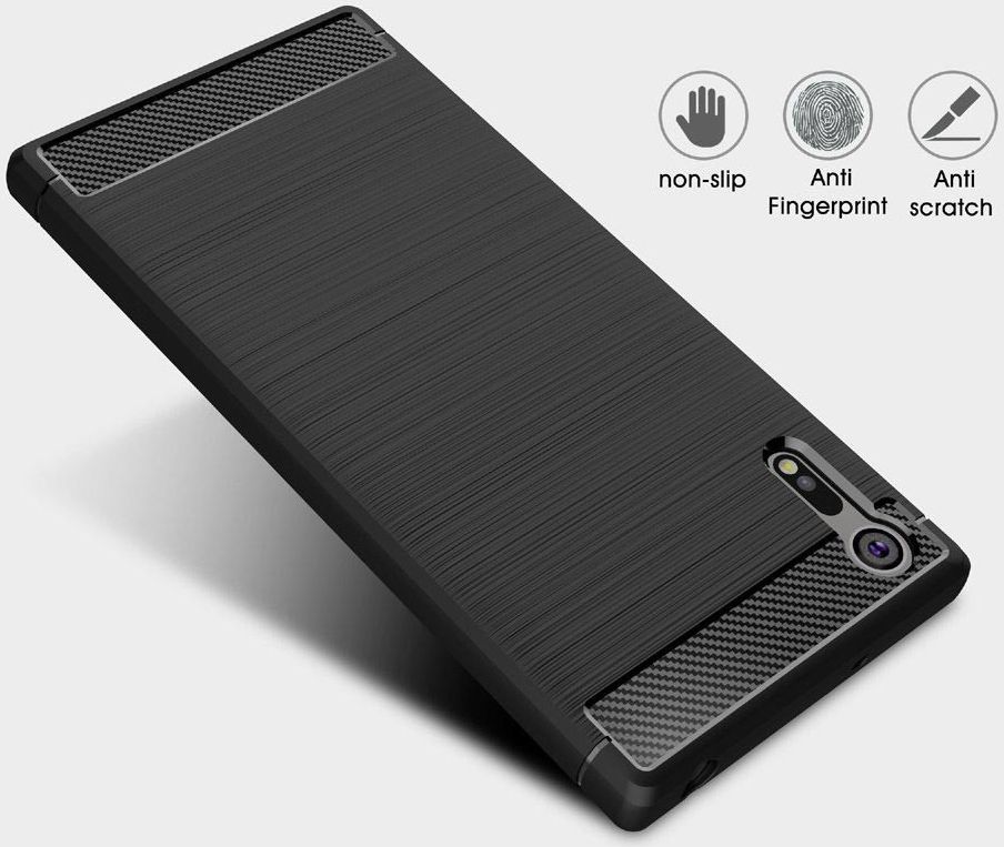 Sony Xperia XZ Geborsteld TPU Hoesje Zwart afbeelding 4